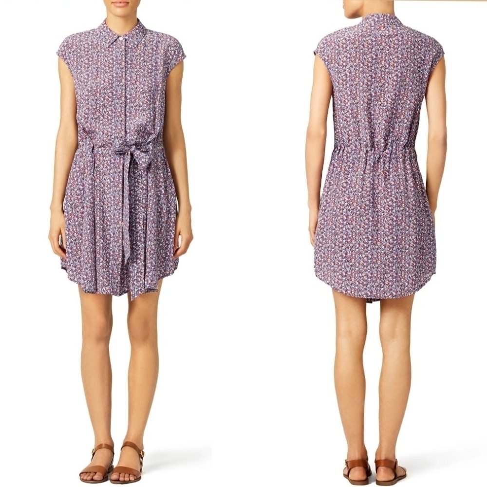 Authentic TORY BURCH Gigi Shirt dress in Hudson Blue Linosa Sz 10 $395 - Picture 1 of 14
